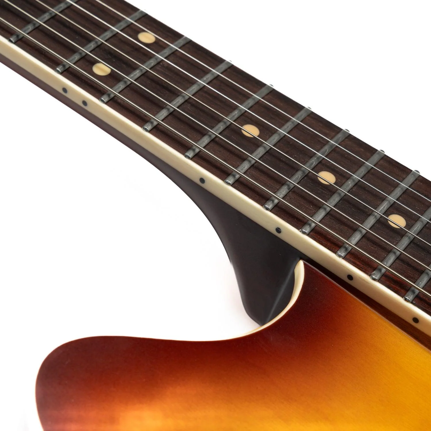EART Guitars, E-325, Semi Hollow Full Electric Guitar, Satin Tobacco Burst - Image 5