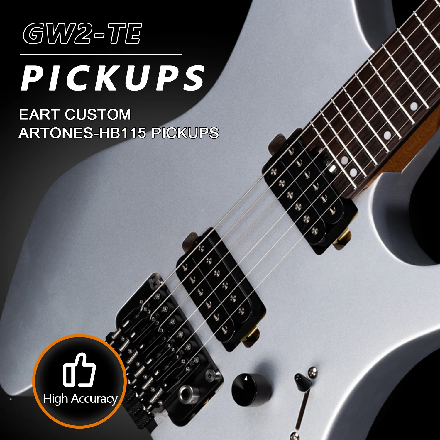 Eart Electric Guitars GW2-TE, 6 String Headstockless Roasted Mahogany Tremolo Birdge Headless Guitar - Image 6