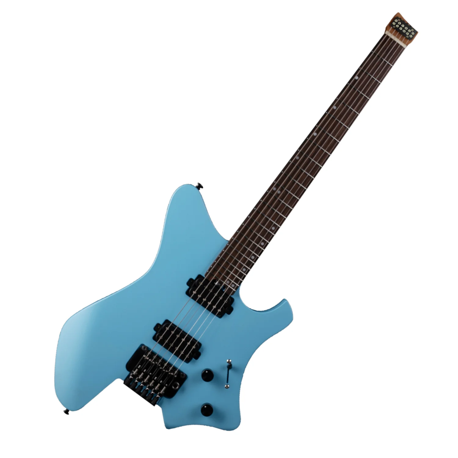Eart Electric Guitars GW2-TE, 6 String Headstockless Roasted Mahogany Tremolo Birdge Headless Guitar - Image 9