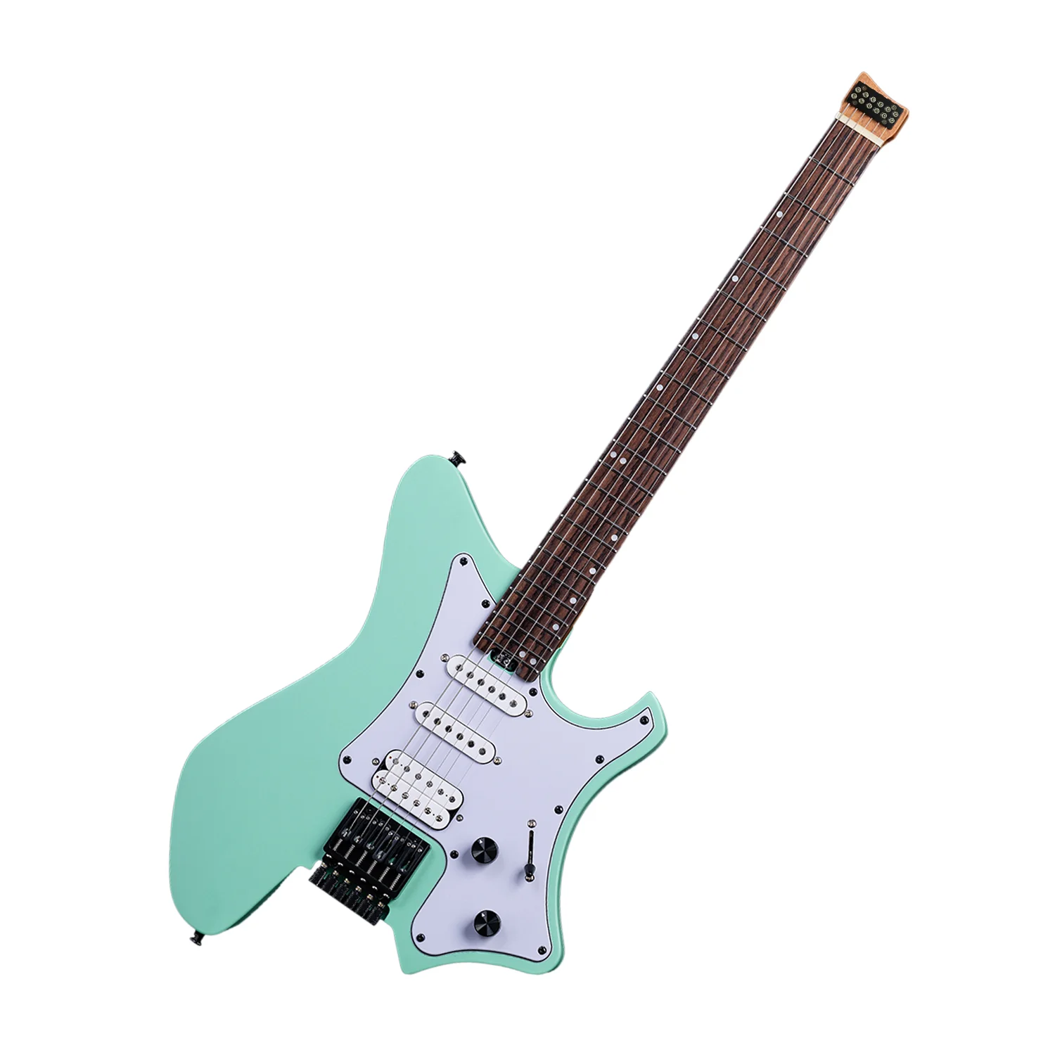 Eart Electric Guitars GW2P-SE, Youthful Energy, Roasted Mahogany, Lightweight Headless Guitar - Image 7