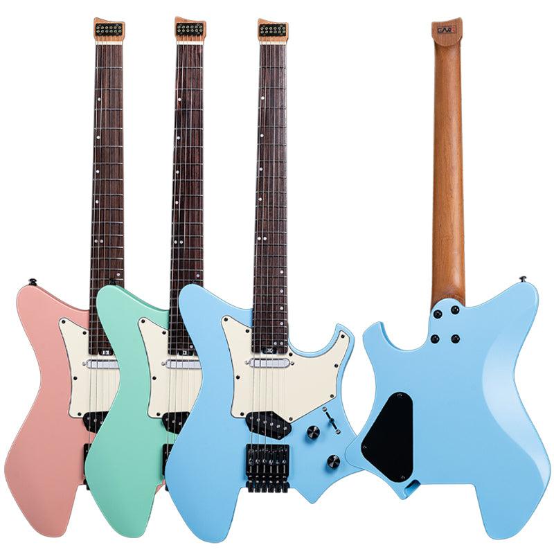 Eart Guitars GW2TP-SE Lightweight Headless Electric Guitar, 24 Stainless Steel Frets, Compound Radius Fingerboard