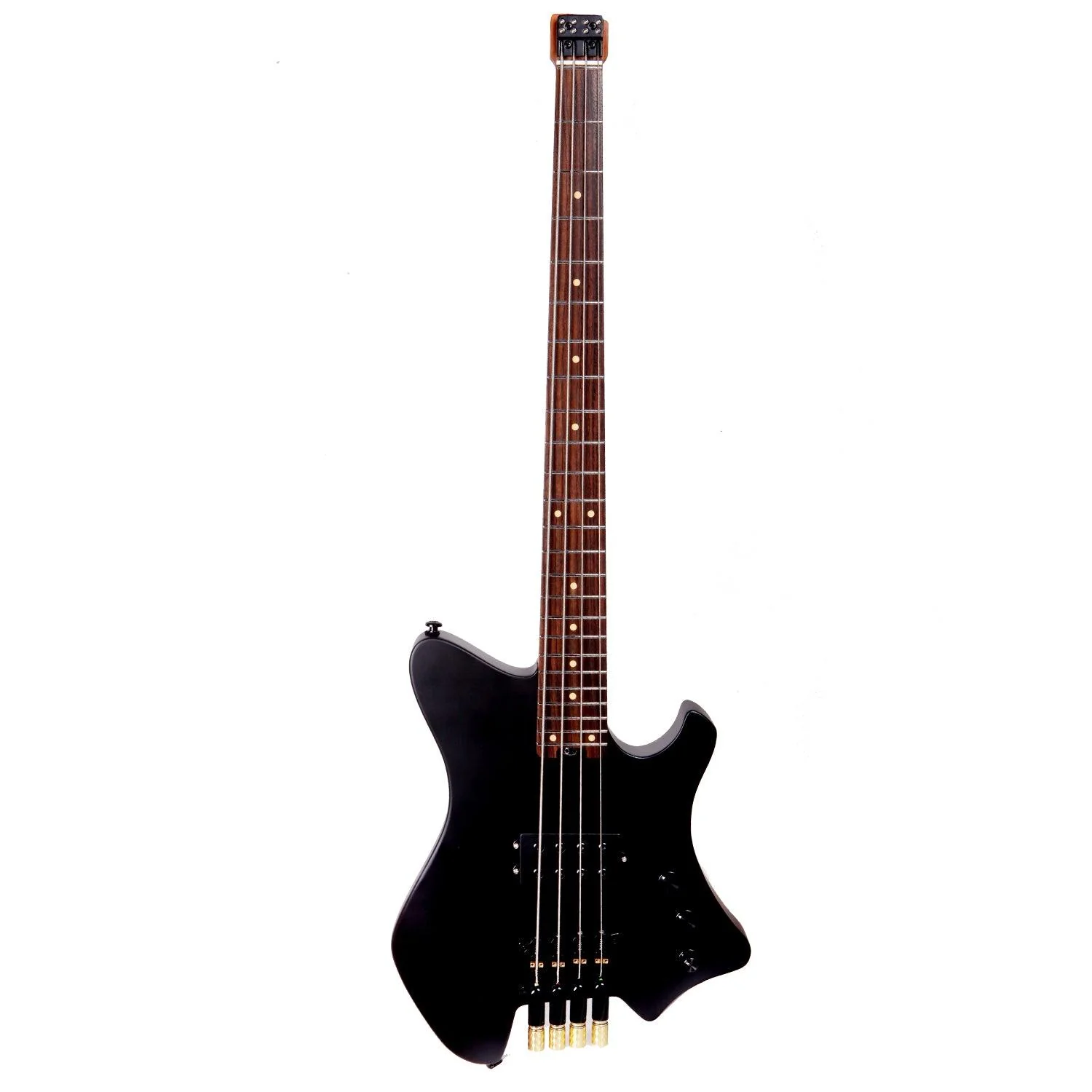 EART Guitars. BW-4 Roasted Bookmatch Mahogany Body 4 Strings Bass, Black, White - Image 11