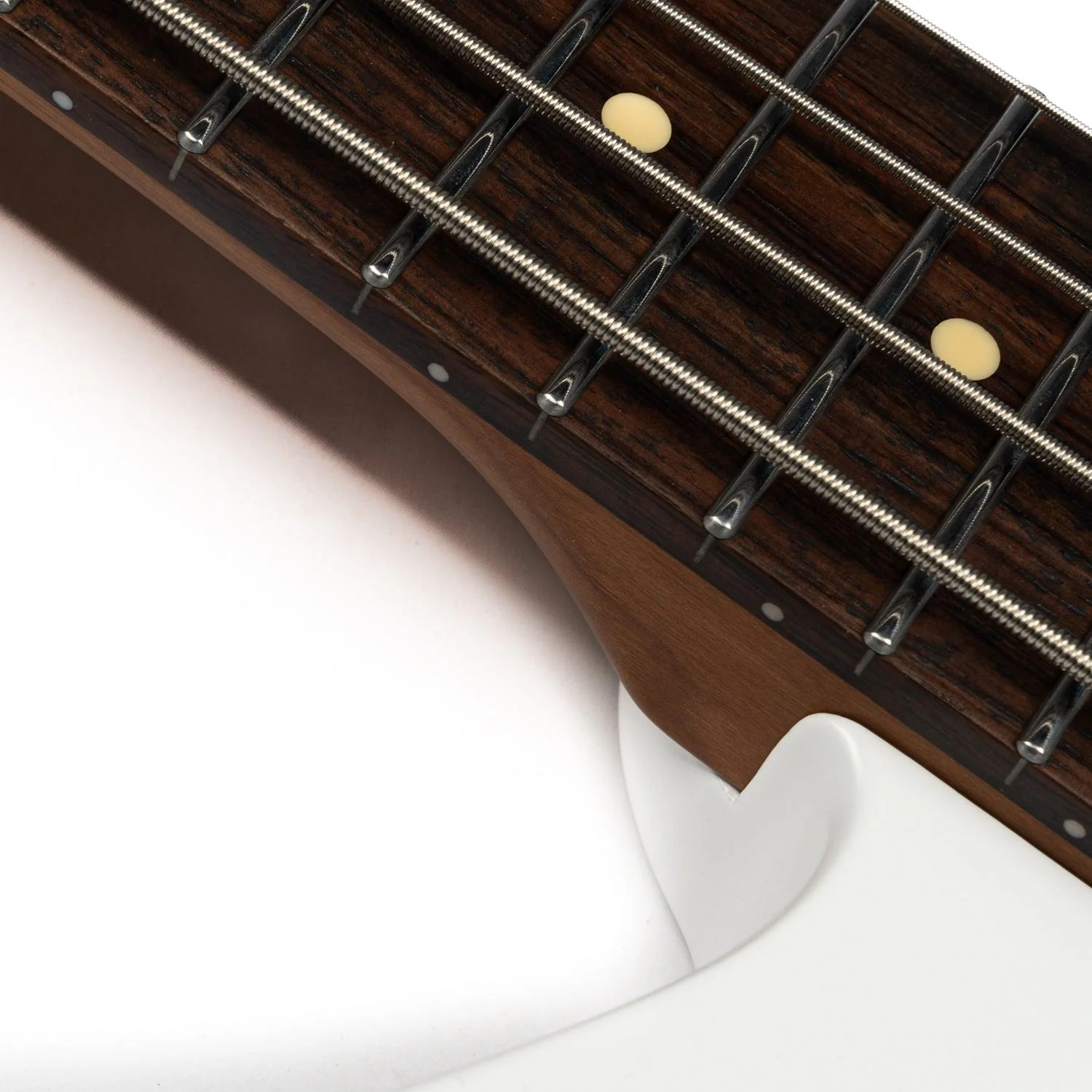 EART Guitars. BW-4 Roasted Bookmatch Mahogany Body 4 Strings Bass, Black, White - Image 4