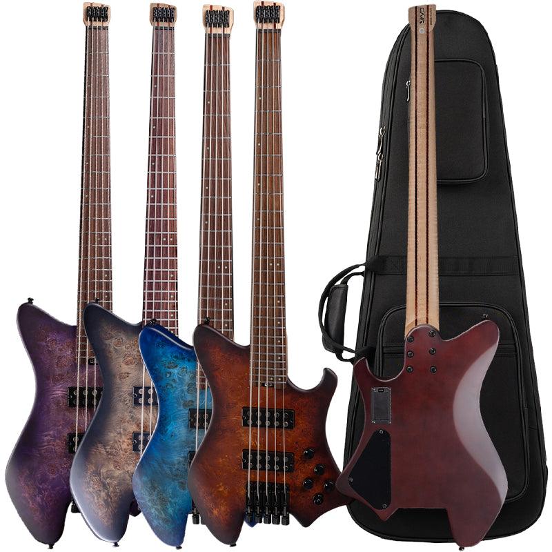 Eart Guitars, BW-5, Roasted Bookmatch Mahogany Body 5 String Bass