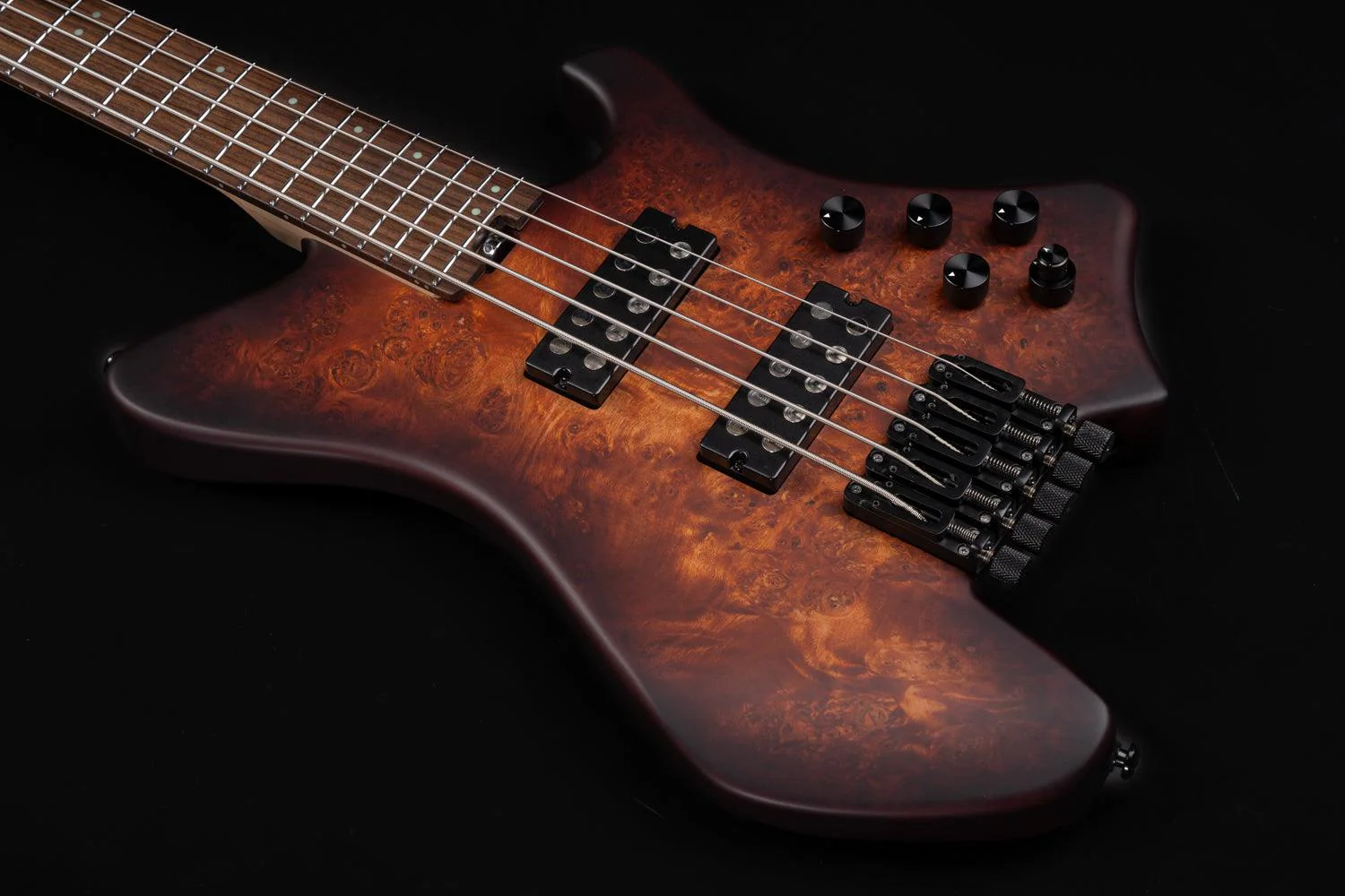 Eart Guitars, BW-5, Roasted Bookmatch Mahogany Body 5 String Bass - Image 6