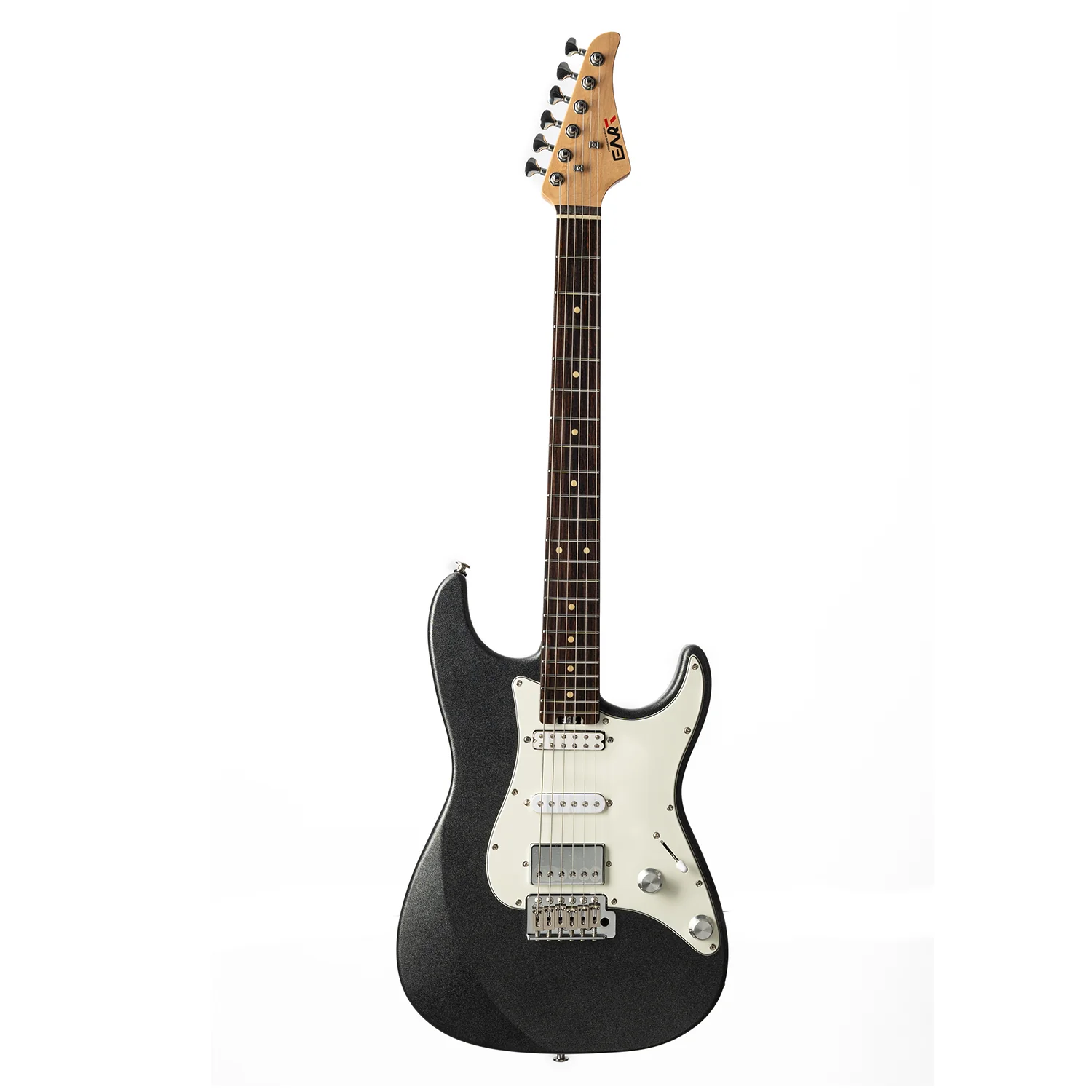 Eart Guitars, CP-73, 25.5" Roasted Mahogany & Maple Electric Guitar, Compound Frets, Custom Alnico Pickups, 6-Point Tremolo, Satin Black/Pearl Blue/Tobacco Burst
