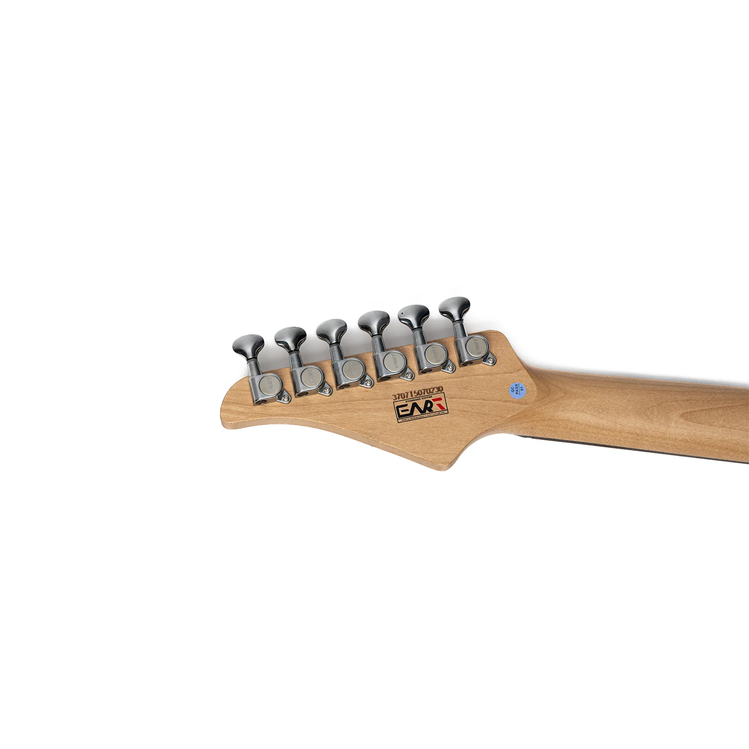 Eart Guitars, CP-73, 25.5" Roasted Mahogany & Maple Electric Guitar, Compound Frets, Custom Alnico Pickups, 6-Point Tremolo, Satin Black/Pearl Blue/Tobacco Burst - Image 4