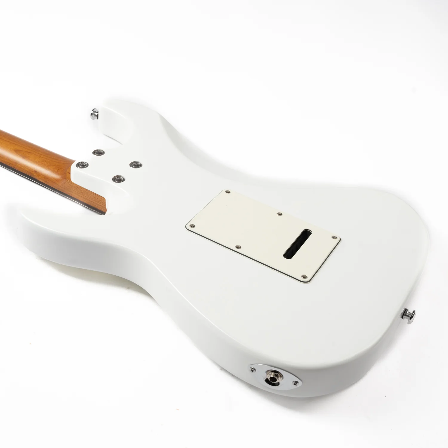 EART Guitars, DMX-9, NK-S Standard Shape 2-Point Synchronized Steel Saddle Tremolo Bridge Electric Guitar, Pearl White - Image 5