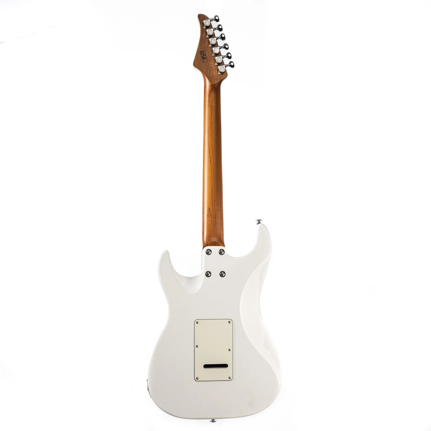EART Guitars, DMX-9, NK-S Standard Shape 2-Point Synchronized Steel Saddle Tremolo Bridge Electric Guitar, Pearl White - Image 6