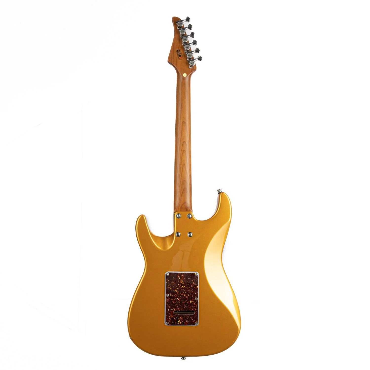 EART Guitars, DMX-9TC, NK-S Standard Shape 2-Point Synchronized Steel Saddle Tremolo Bridge Electric Guitar, Gold - Image 2