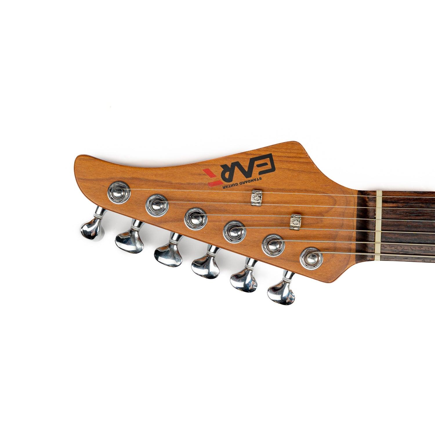 EART Guitars, DMX-9TC, NK-S Standard Shape 2-Point Synchronized Steel Saddle Tremolo Bridge Electric Guitar, Gold - Image 3
