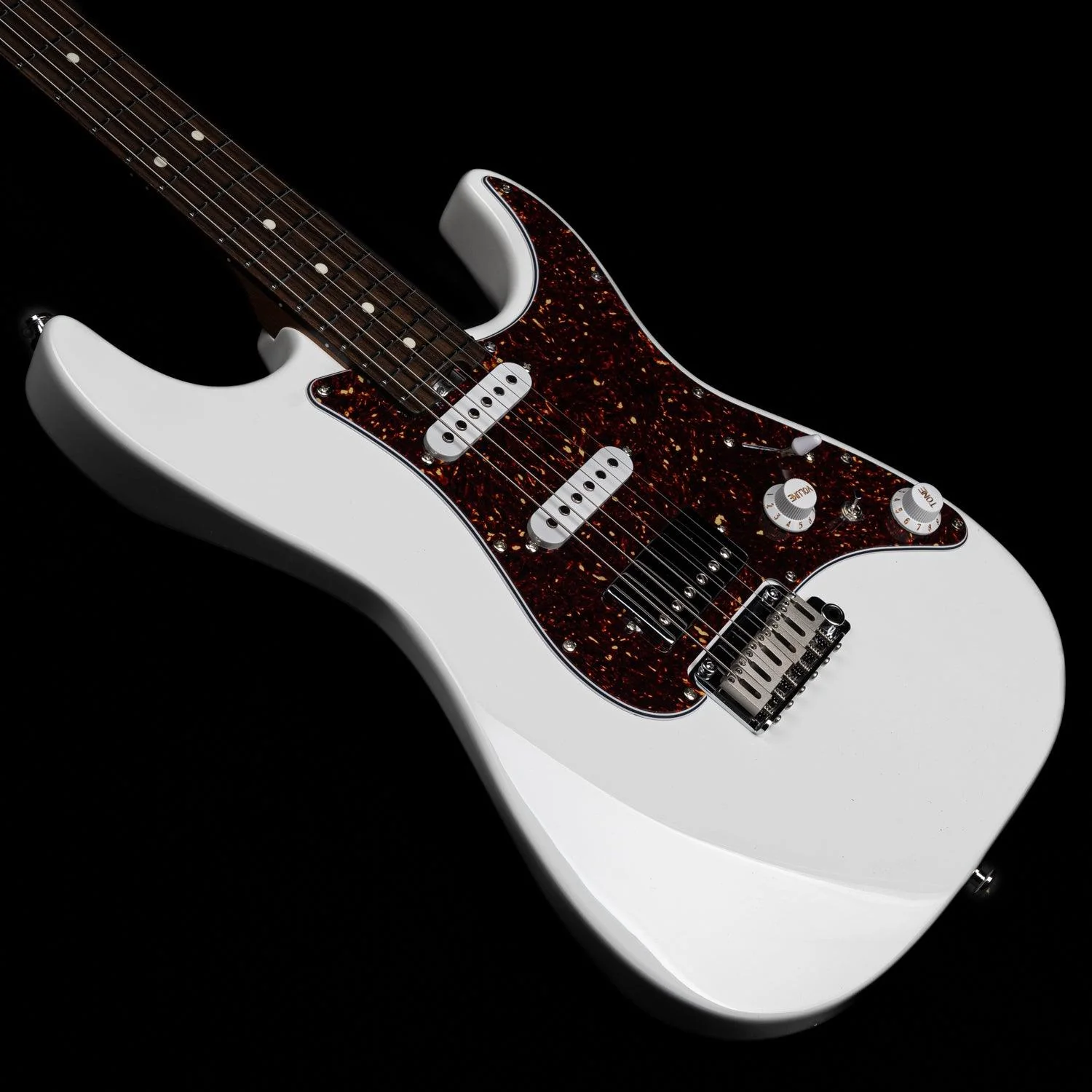 EART Guitars, DMX-9TC, Humbucker Pickups Tremolo Bridge Solid Full Electric Guitar, Pearl White - Image 6