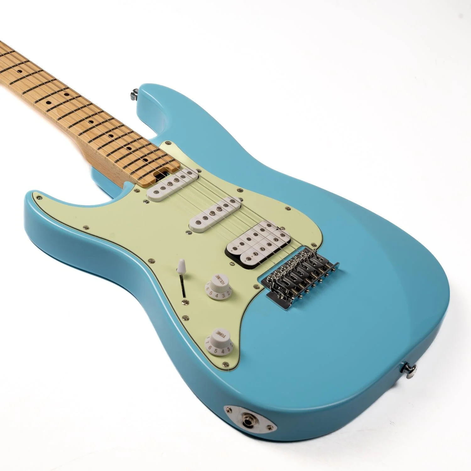 Eart Guitars, E-1L, Left Hand HSS Pickups Stainless Steel Electric Guitars, Blue - Image 5