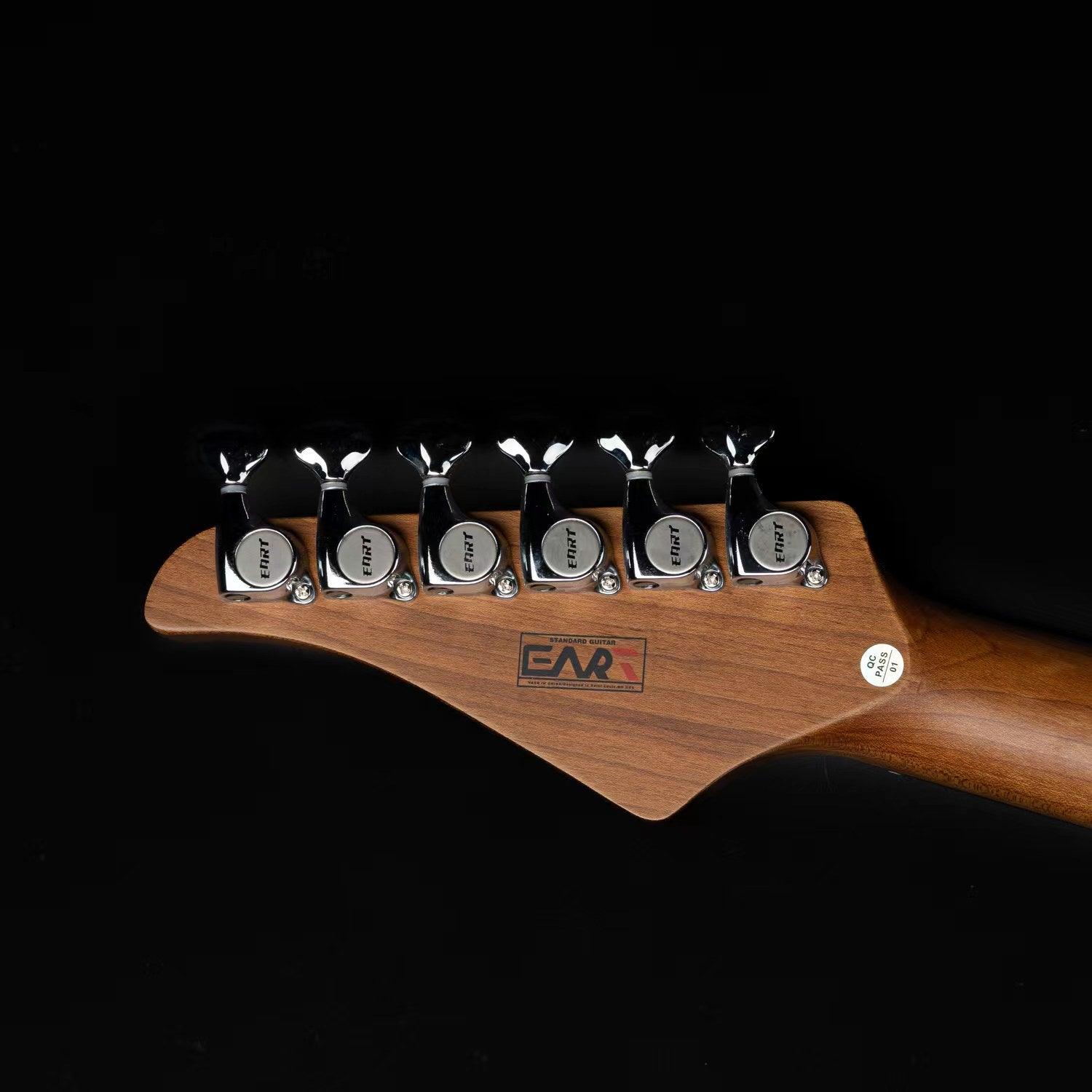 Eart Guitars, E-TT2, Semi Hollow Body Electric Guitars Humbucker Pickups Fixed Bridge LP3, White - Image 4