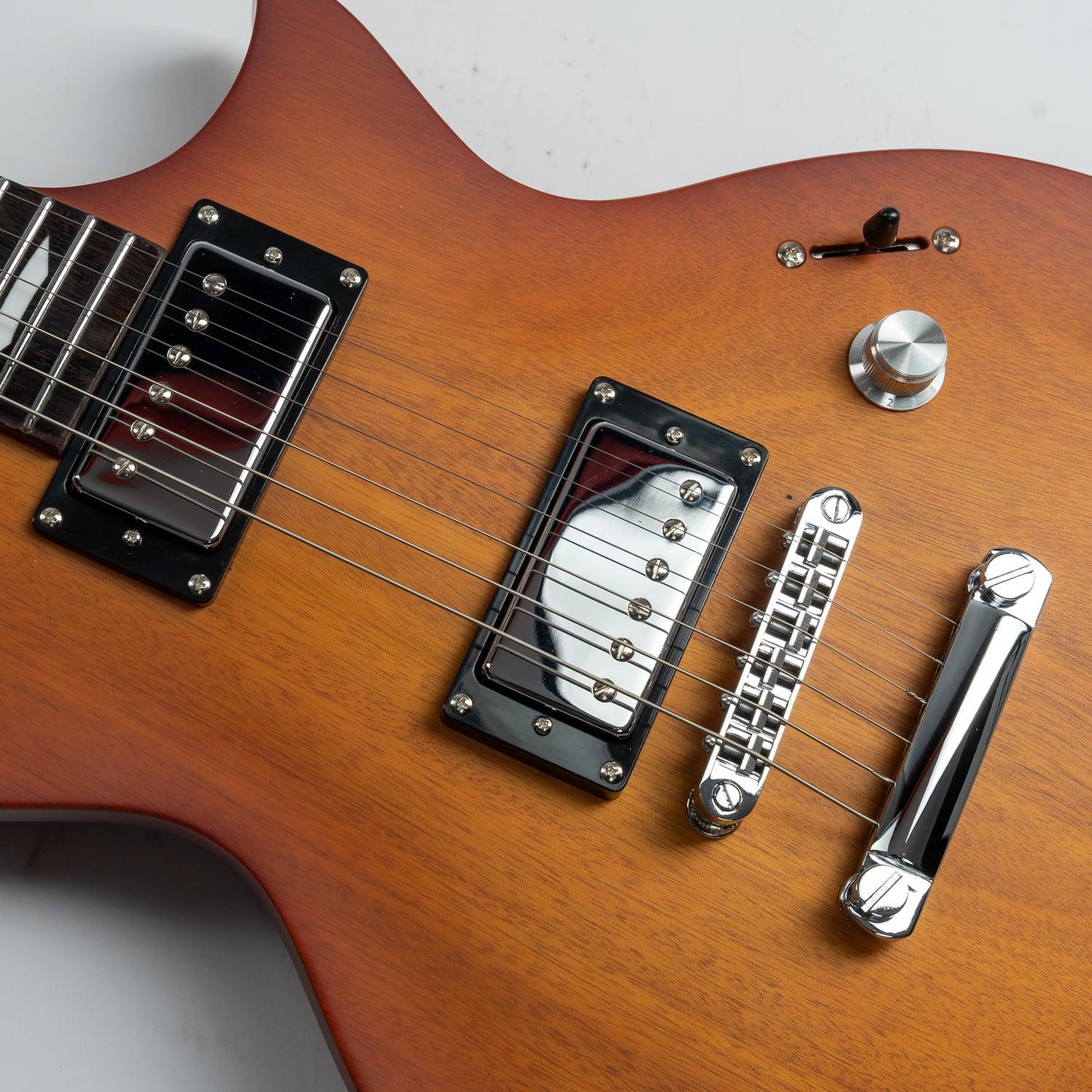 Eart Guitars, EGLP-610, Thin Body Okoume Body 3-Way Switch 1 Tone 1 Volume Electric Guitar, Honey Tea - Image 6