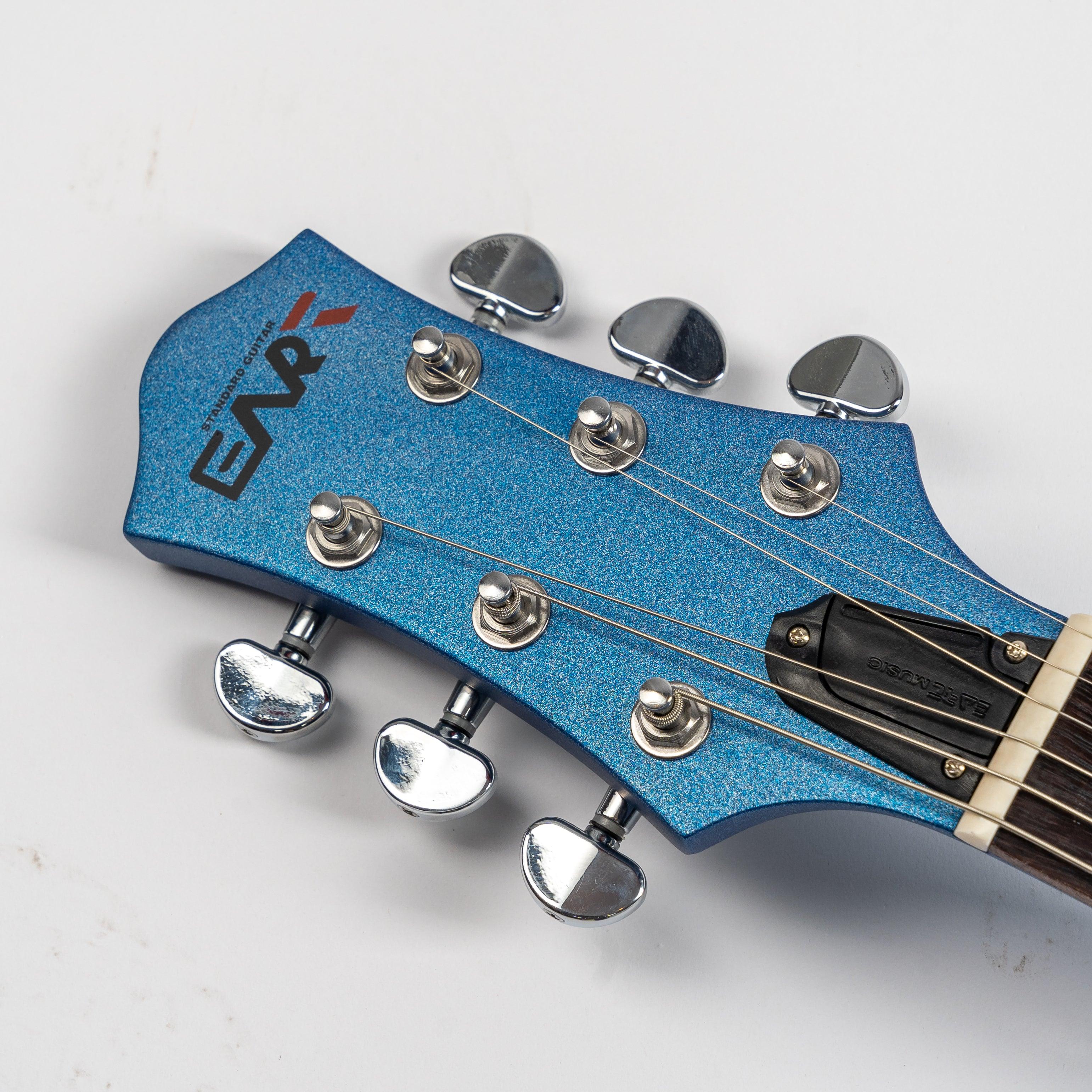Eart Guitars, EGLP-610, Roasted Mahogany Body T-0-M Tailpiece Set Bridge Electric Guitar, Sapphire Blue - Image 3