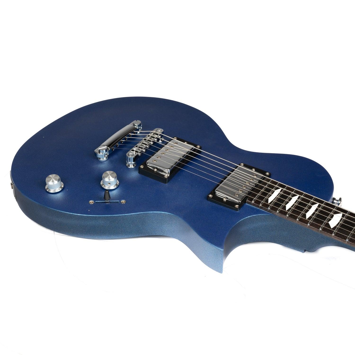 Eart Guitars, EGLP-610, Roasted Mahogany Body T-0-M Tailpiece Set Bridge Electric Guitar, Sapphire Blue - Image 5