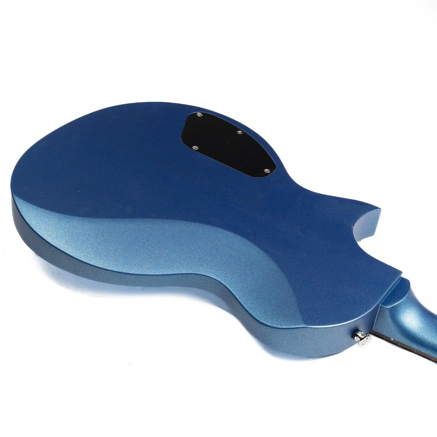 Eart Guitars, EGLP-610, Roasted Mahogany Body T-0-M Tailpiece Set Bridge Electric Guitar, Sapphire Blue - Image 6