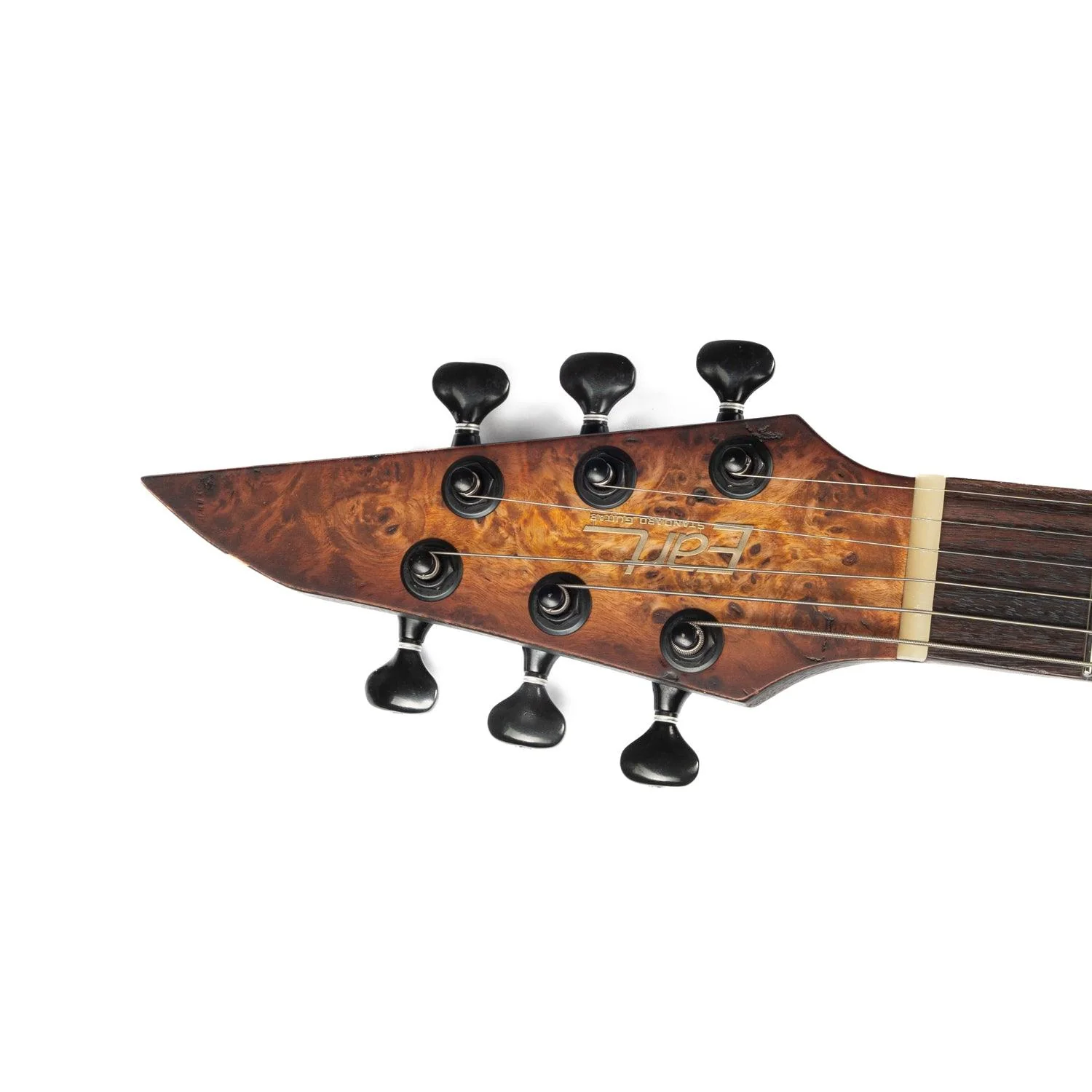 Eart Guitars, EXP-H6-ULTRA 6 Strings Tremolo Electric Guitar, Roasted Bookmatch Mahogany+Poplar Burl Body, Honey Burst - Image 3