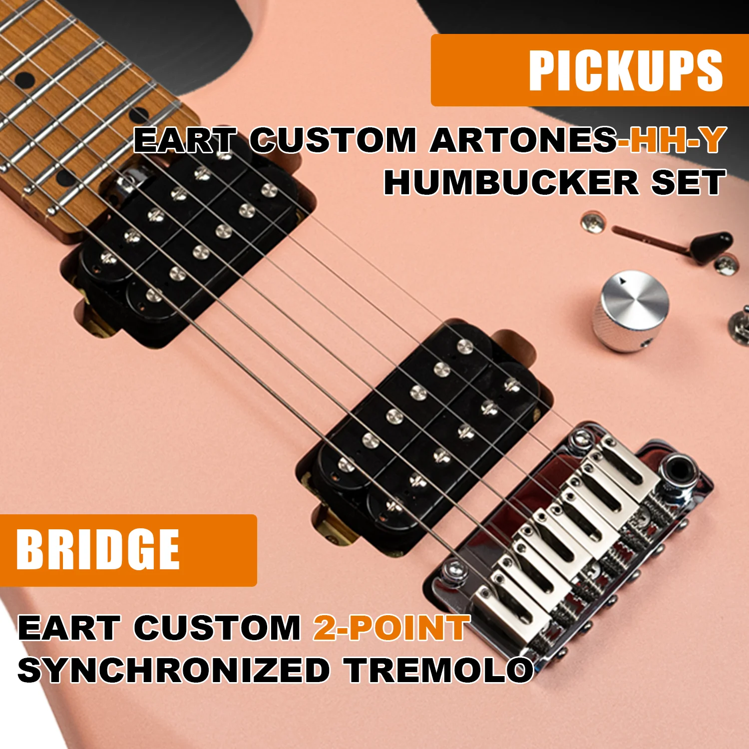EART Guitars, EYP-Omni24, 6 String Metal Solid Body, The First Electric Guitar for Beginners - Image 4