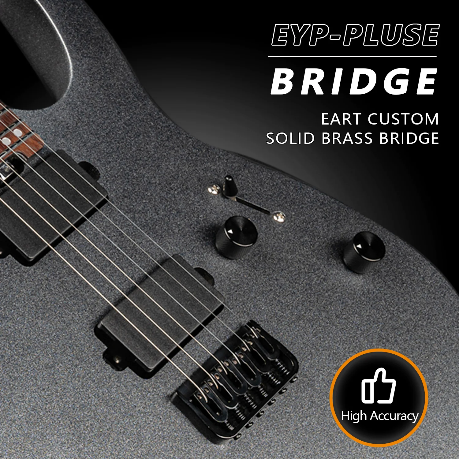 Eart Guitars, EYP-Pulse(EXP-6), Soild Body Electric Guitar Roasted Mahogany Body Artones-MDC135 Active Pickups Rock - Image 5