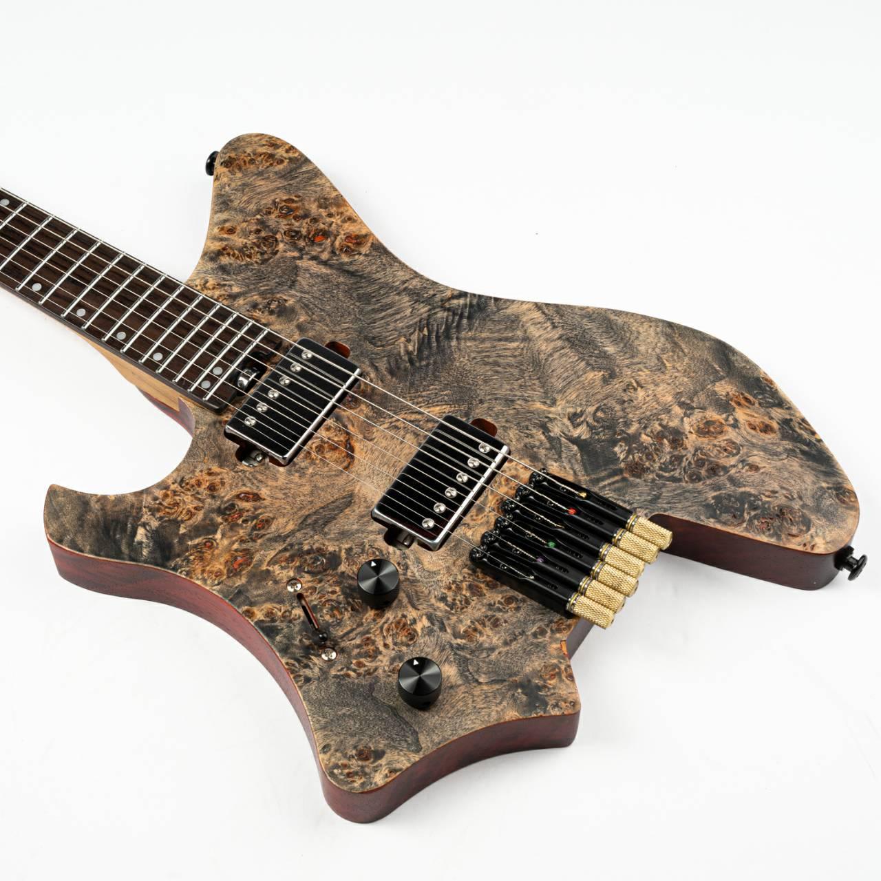 Eart Guitars, GW2L, Left Handed Headless Double Locking Fixed Bridge Electric Guitar, with Gig bag, Black - Image 5
