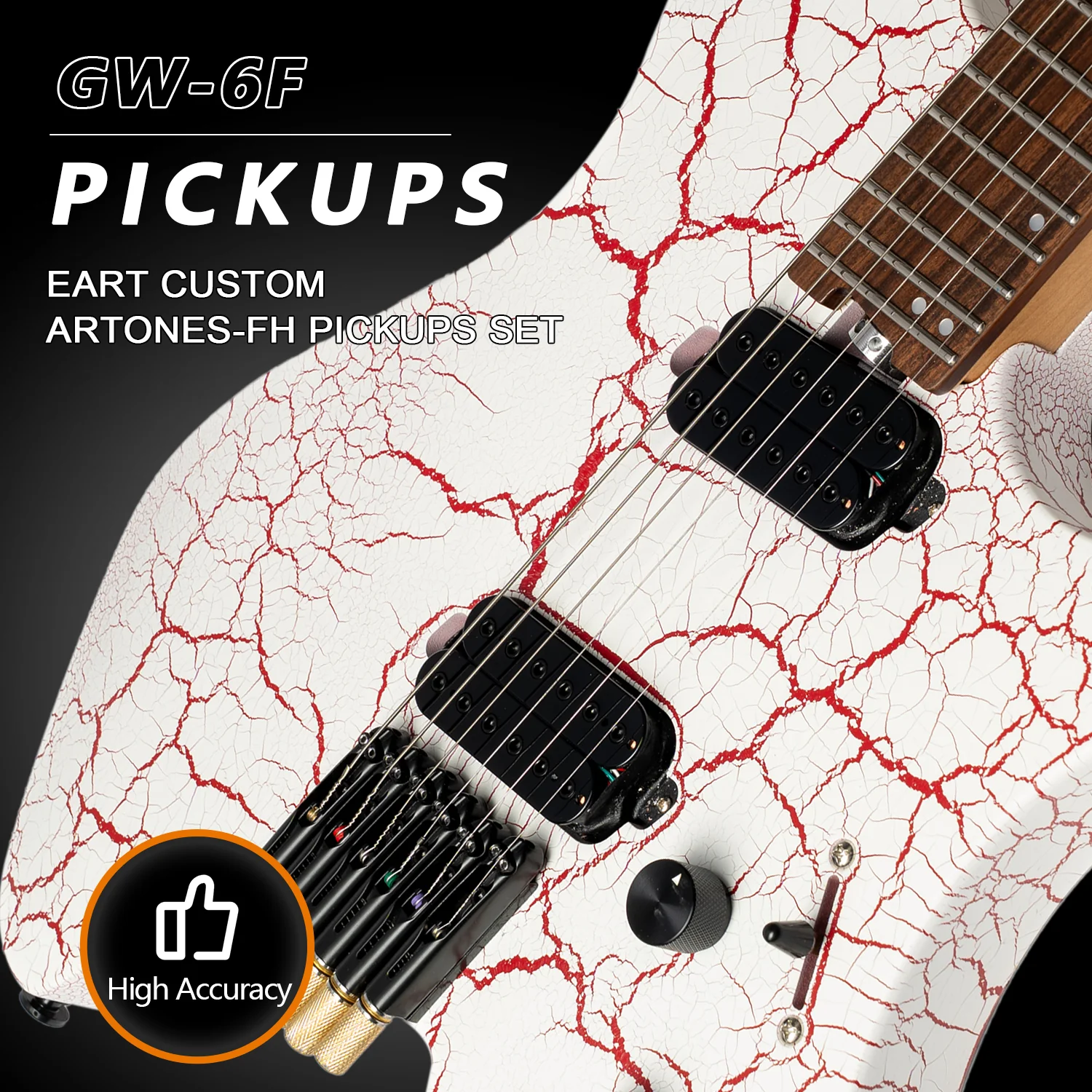 Eart Guitars, GW-6F, 6 Strings, 3-Way Switch,1 Tone,1 Volume Fixed Bridge Headless Electric Guitar - Image 5