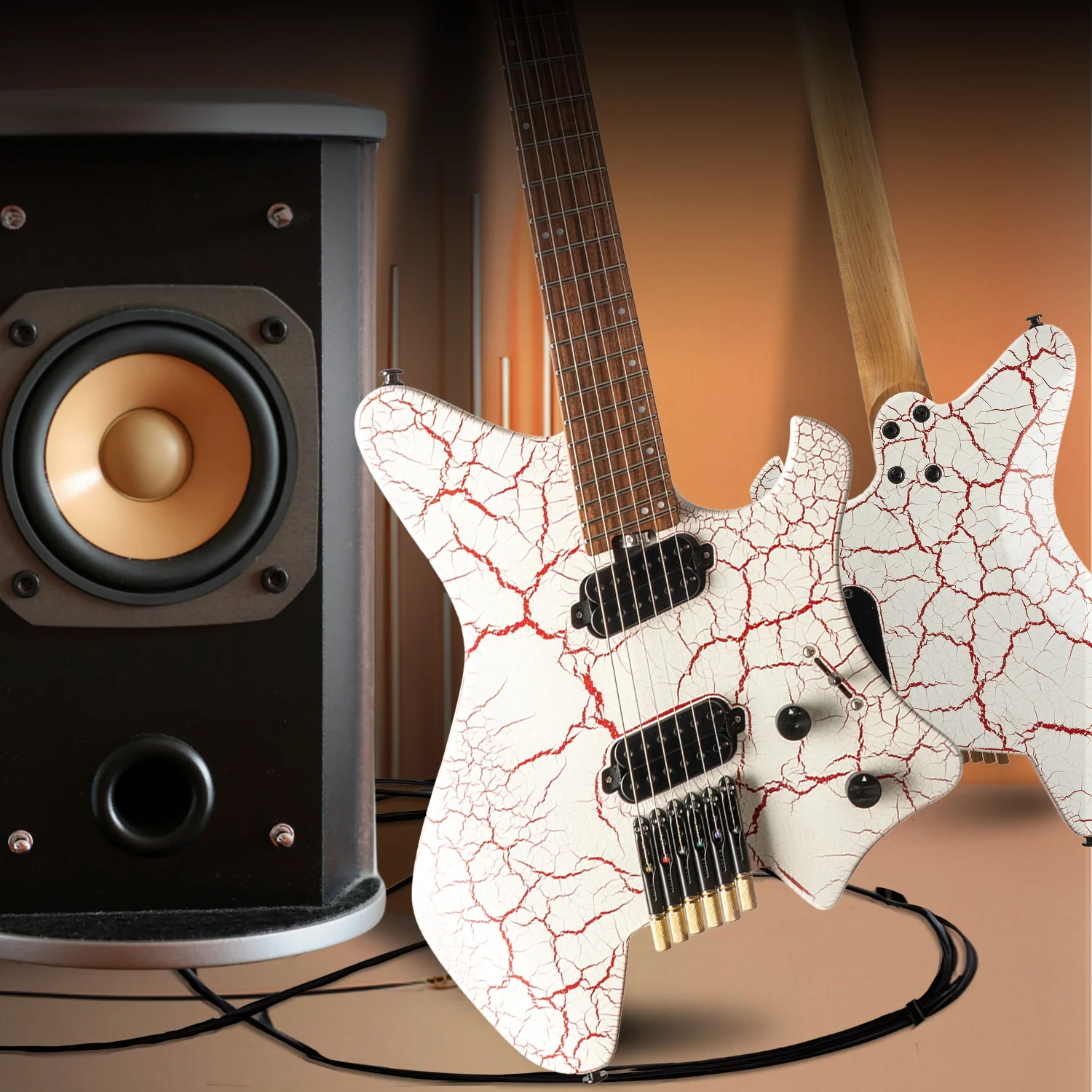 Eart Guitars, GW-6F, 6 Strings, 3-Way Switch,1 Tone,1 Volume Fixed Bridge Headless Electric Guitar - Image 6