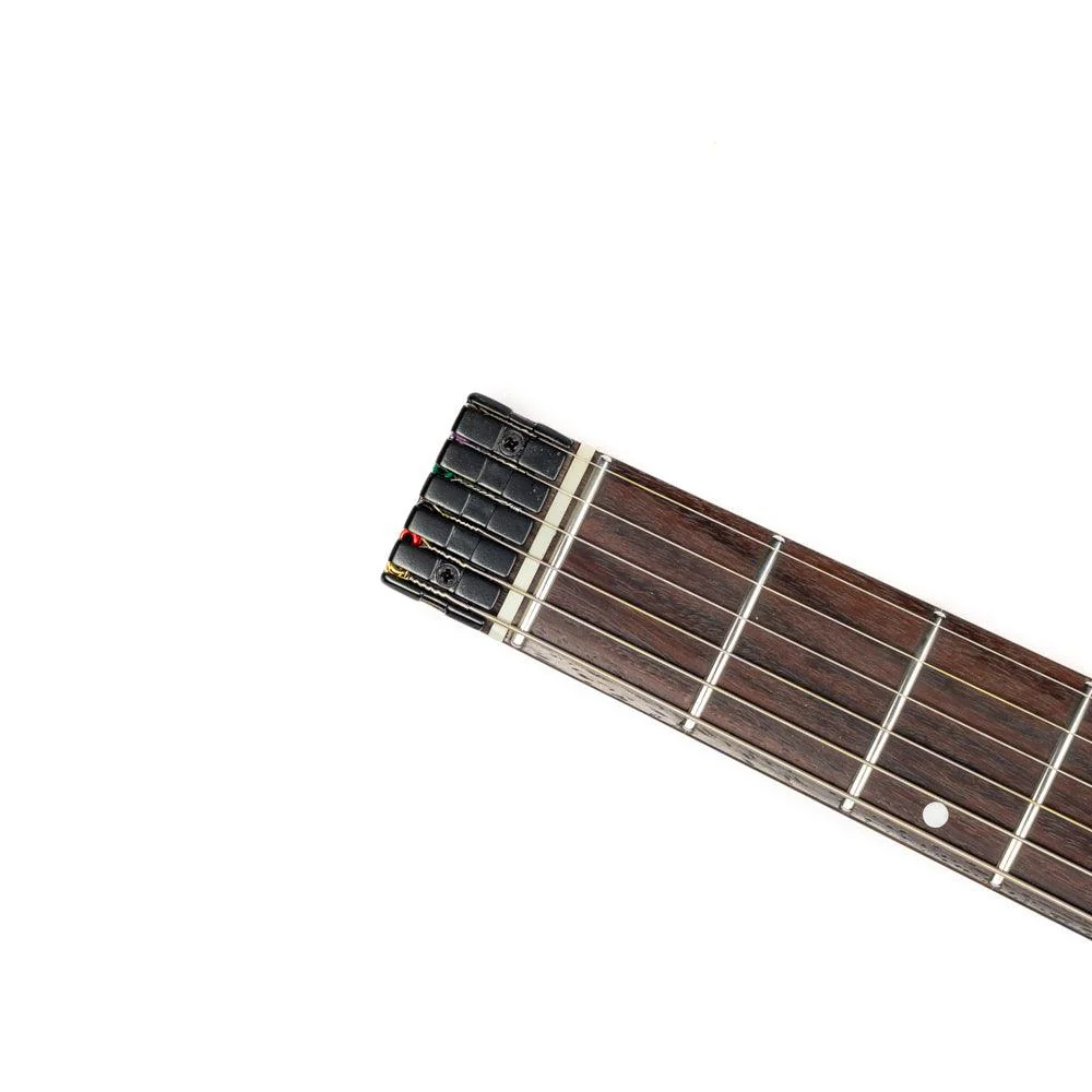 Eart Guitars, GW2 Headless Solid Body Electric Guitar, Right Handed, Compound U To C Shape Neck, Black - Image 3