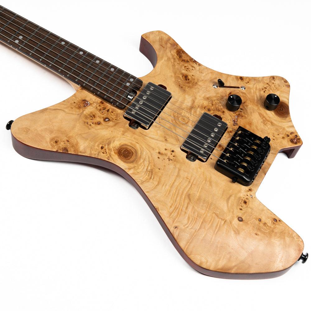 Eart Guitars, GW2 Headless Electric Guitars, Solid Right Handed W2 Model, 3-Way Switch,1 Tone,1 Volume, Natural - Image 6