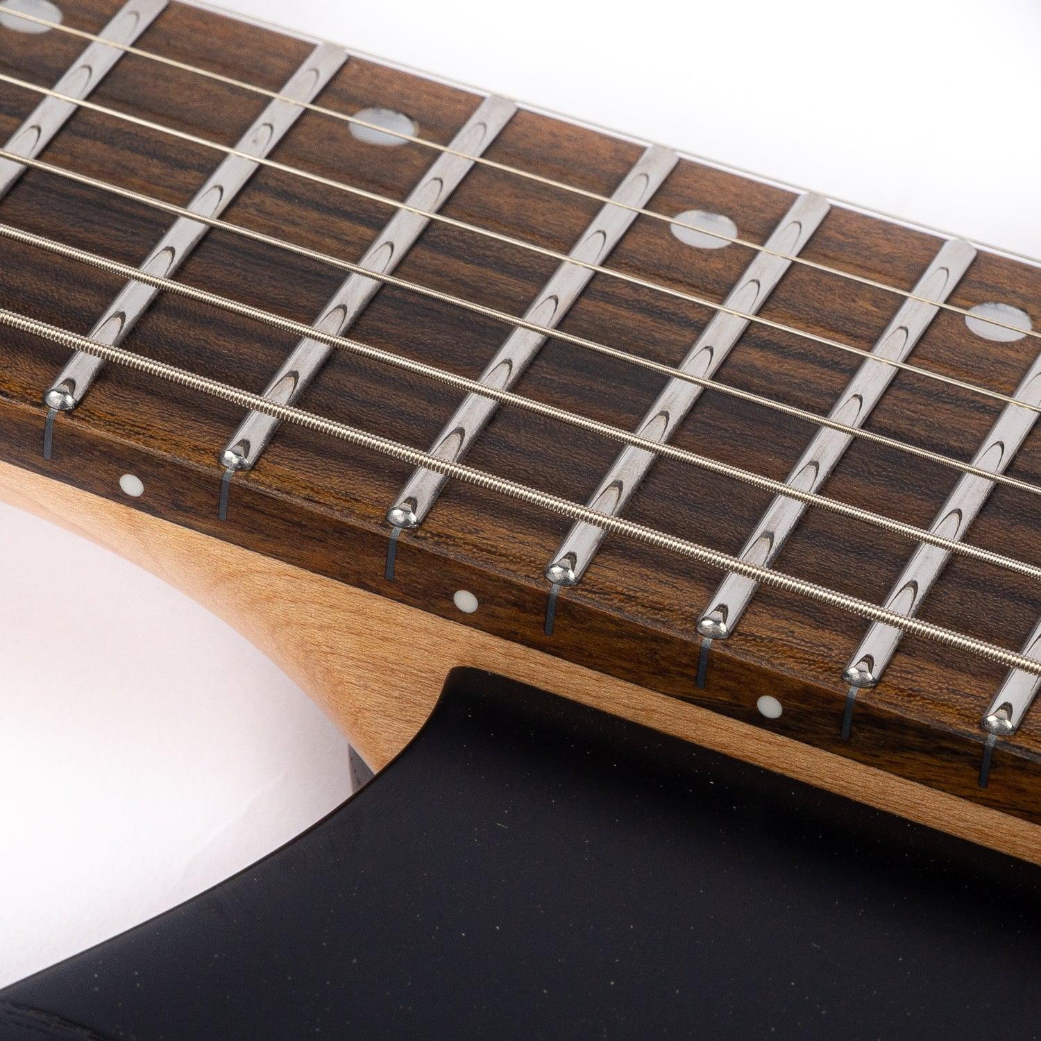 Eart Guitars, GW2 Headless Electric Guitar, Right Handed, Roasted Padauk+Poplar Burl Body, NBK - Image 7