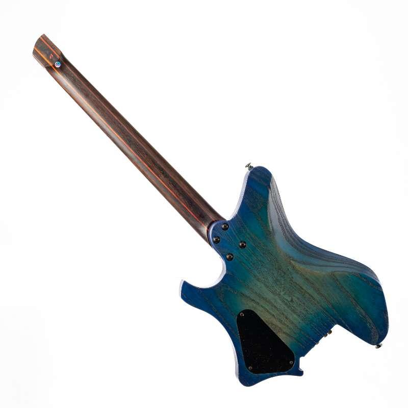 Eart Guitars, GW2-Pro, Headless Double Locking Fixed Bridge 3-Way Switch Electric Guitar, Blue Burst - Image 2