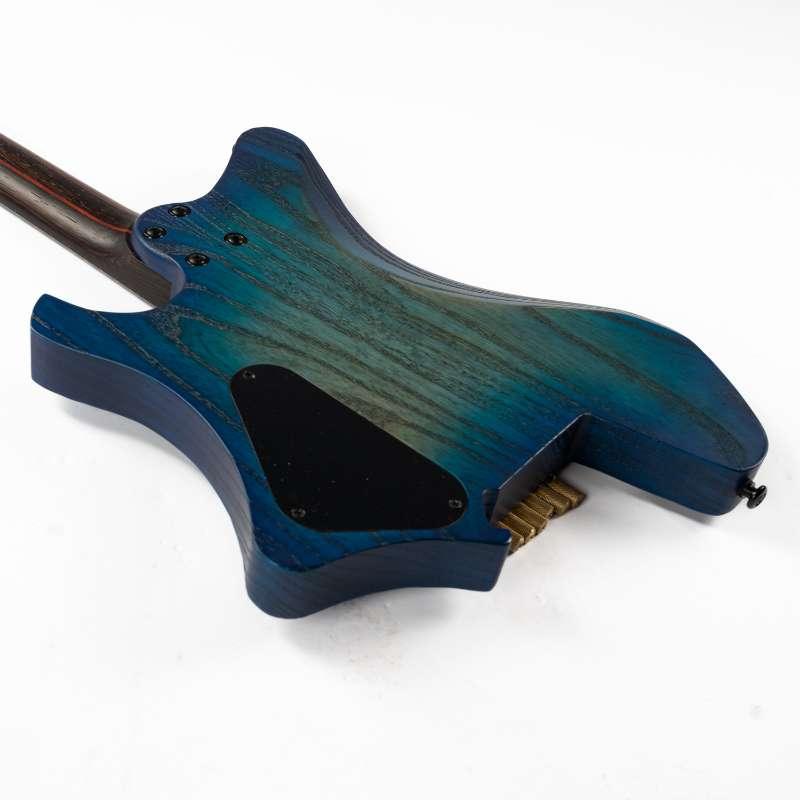 Eart Guitars, GW2-Pro, Headless Double Locking Fixed Bridge 3-Way Switch Electric Guitar, Blue Burst - Image 7