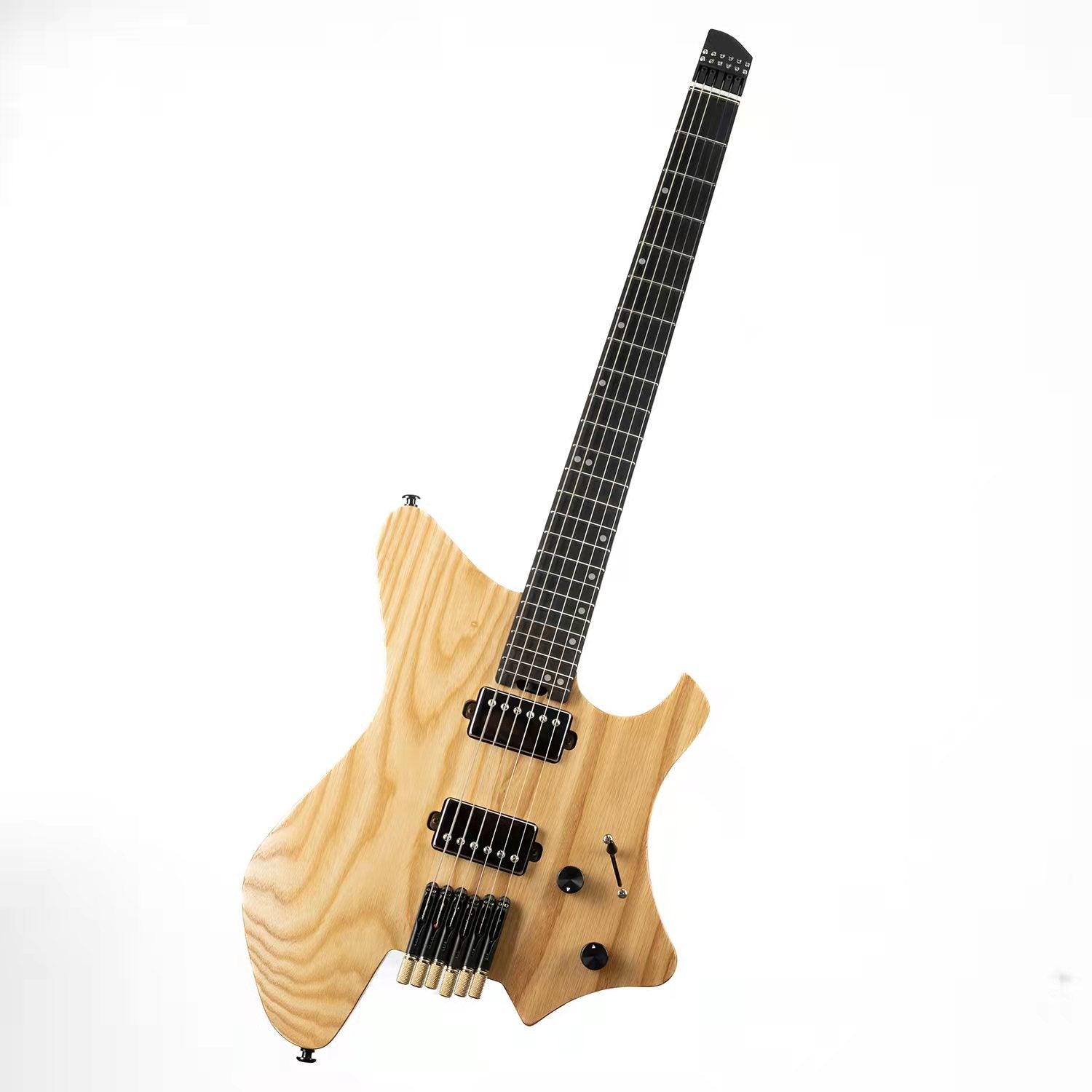 Eart Guitars, GW2-Pro, Roasted Ash Body Headless 3-Way Switch,1 Tone,1 Volume Electric Guitar, Natural