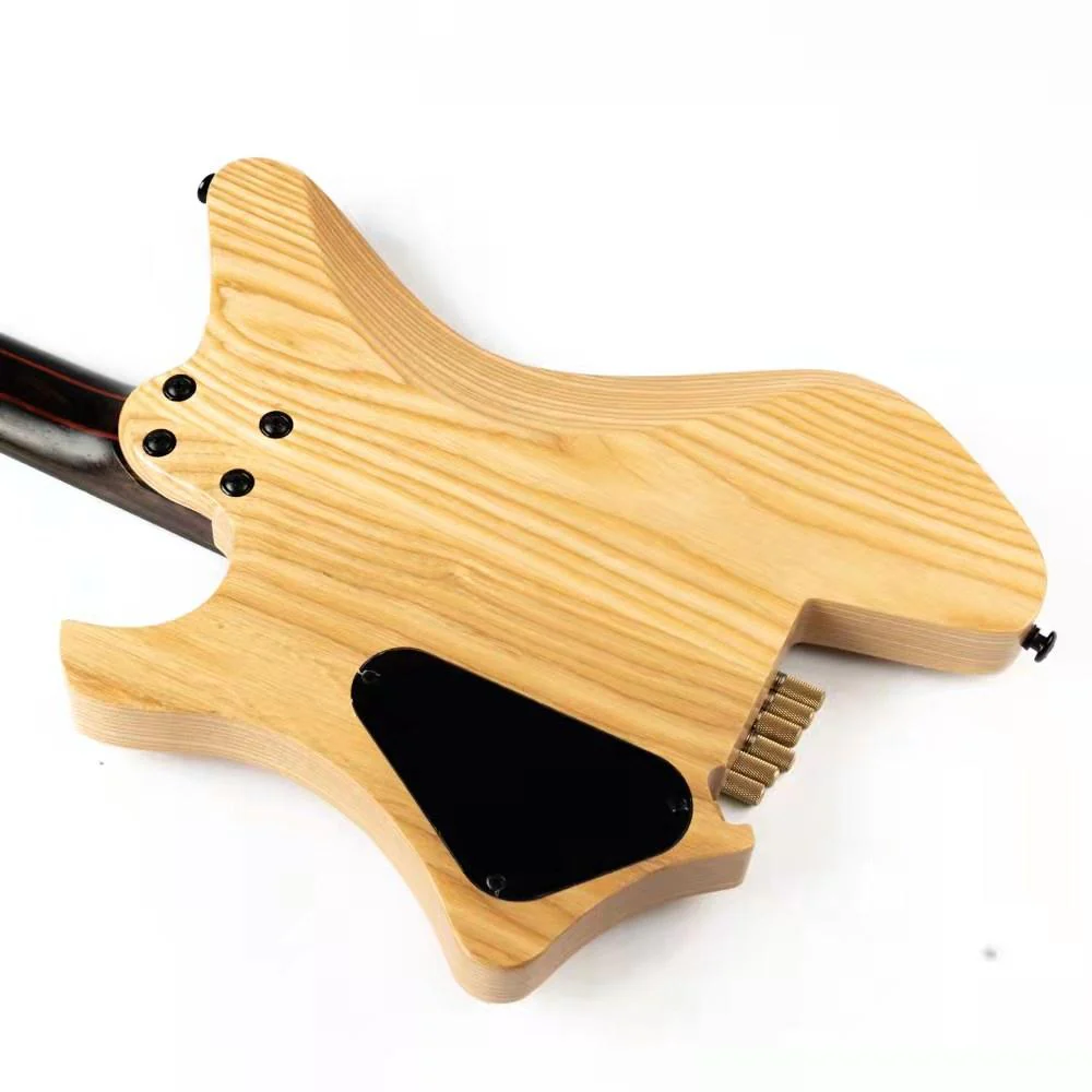 Eart Guitars, GW2-Pro, Roasted Ash Body Headless 3-Way Switch,1 Tone,1 Volume Electric Guitar, Natural - Image 7