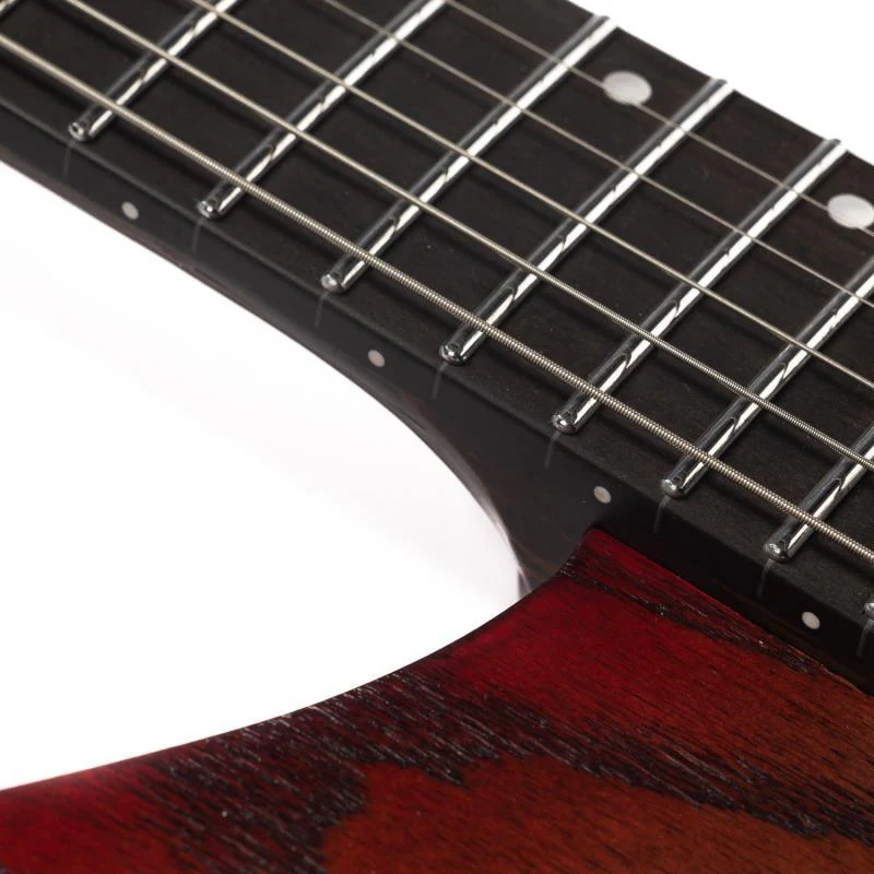 Eart Guitars, GW2-Pro, Right Handed Headless 6 String Fixed Bridge Electric Guitar, Red Burst - Image 5