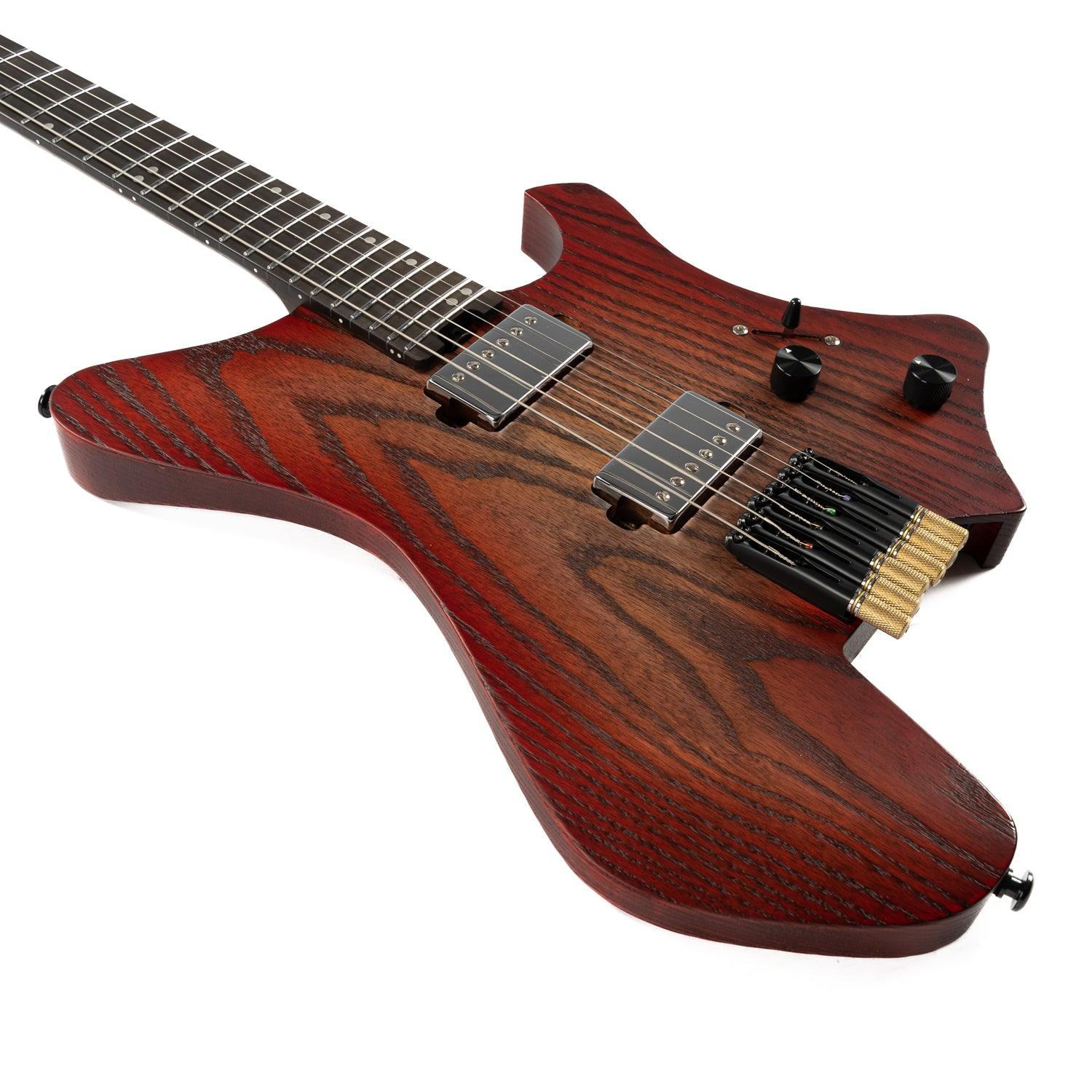 Eart Guitars, GW2-Pro, Right Handed Headless 6 String Fixed Bridge Electric Guitar, Red Burst - Image 6