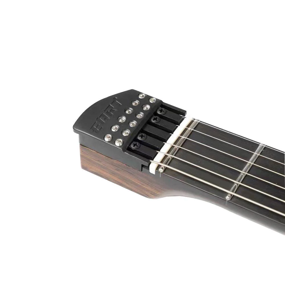 Eart Guitars, GW2-Pro, Roasted Ash Body Wenge Neck Headless Electric Guitar, Trans White - Image 2