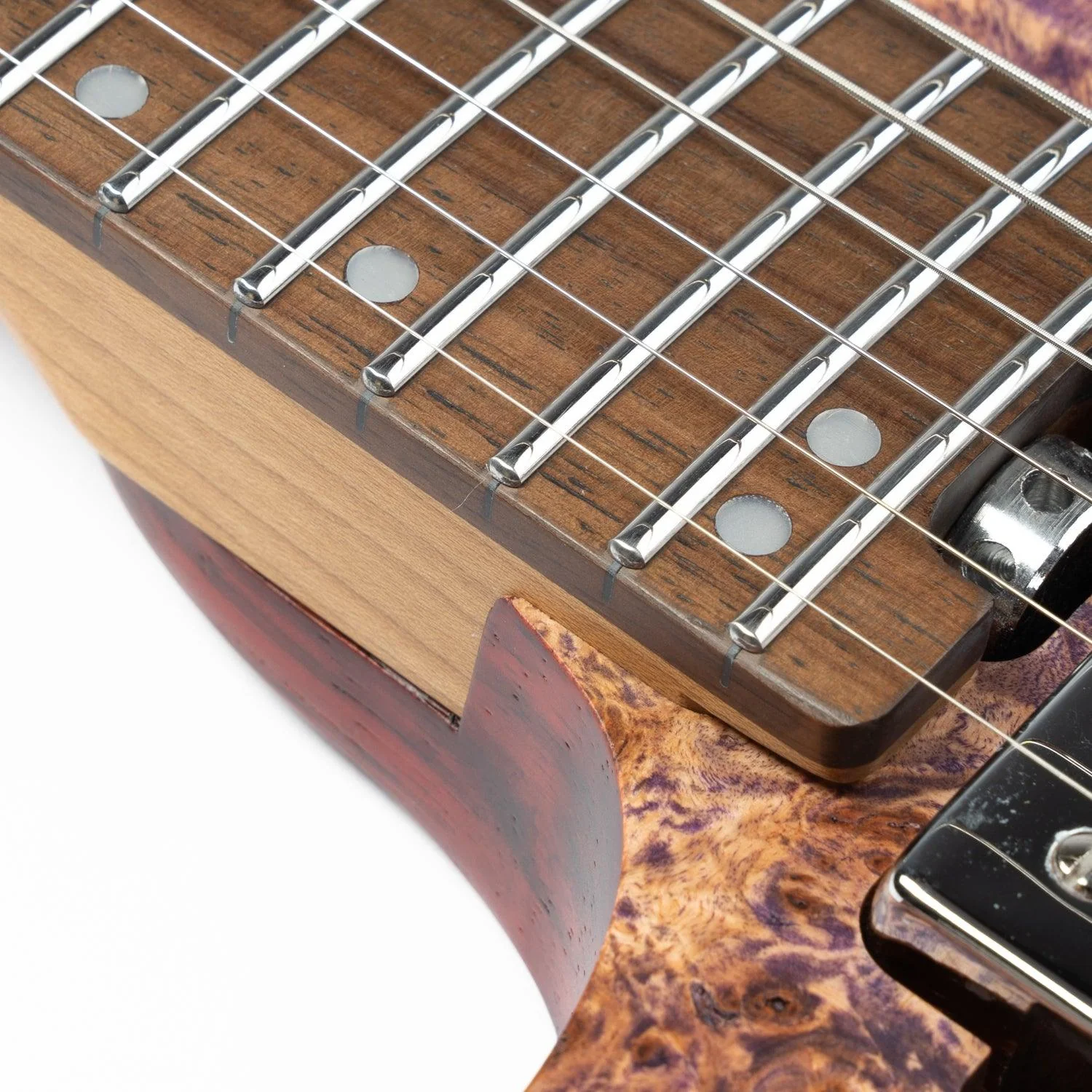 Eart Guitars, GW2L, Left Handed Headless Double Locking Fixed Bridge Electric Guitar, with Gig bag, Purple - Image 6