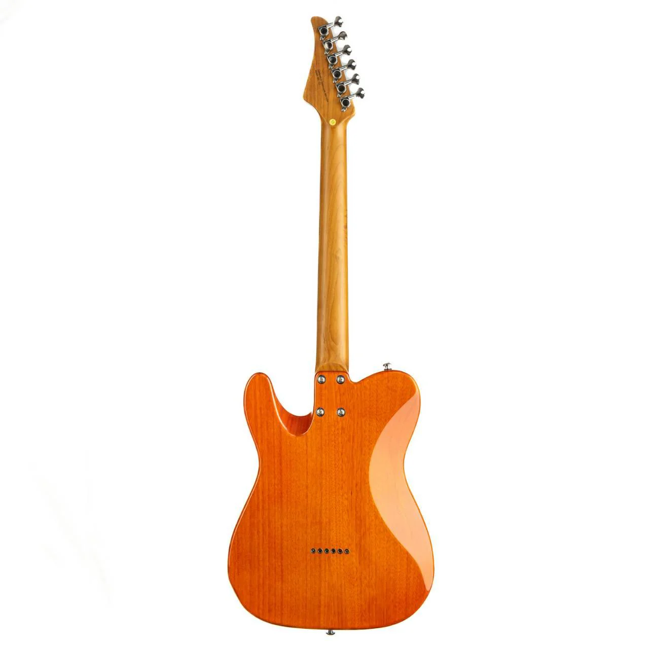 Eart Guitars, NK-C1(N), Single Coil Pickups, Roasted Bookmatch Mahogany+Flame Maple Body, Orange - Image 2