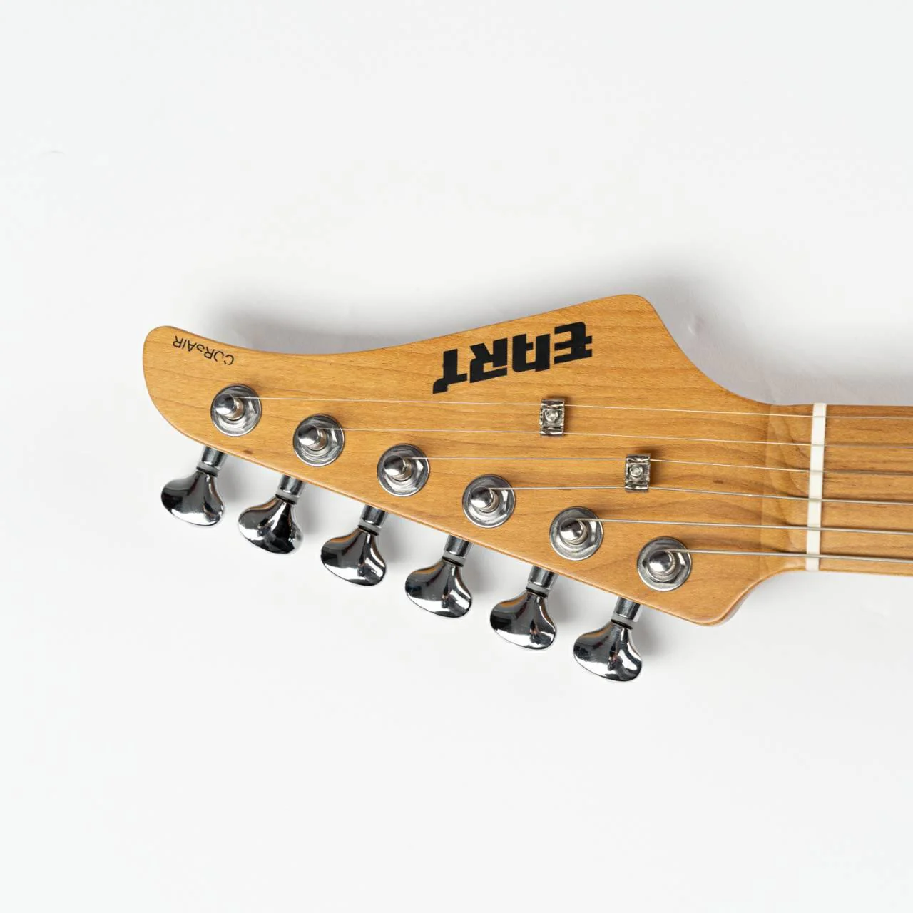 Eart Guitars, NK-C1(N), Single Coil Pickups, Roasted Bookmatch Mahogany+Flame Maple Body, Orange - Image 3