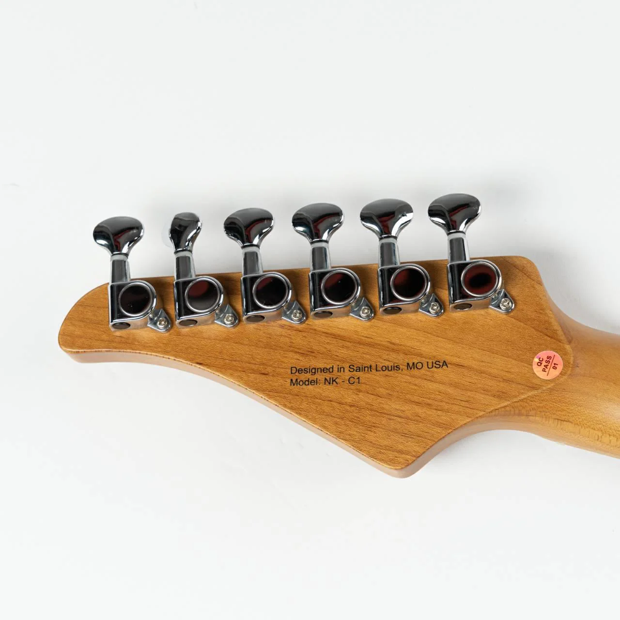 Eart Guitars, NK-C1(N), Single Coil Pickups, Roasted Bookmatch Mahogany+Flame Maple Body, Orange - Image 4