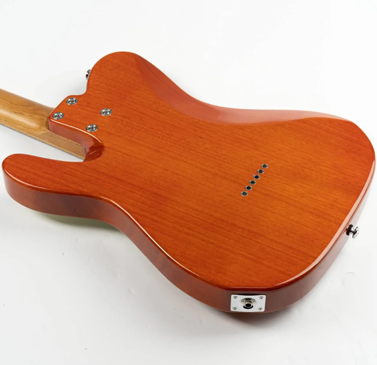 Eart Guitars, NK-C1(N), Single Coil Pickups, Roasted Bookmatch Mahogany+Flame Maple Body, Orange - Image 7