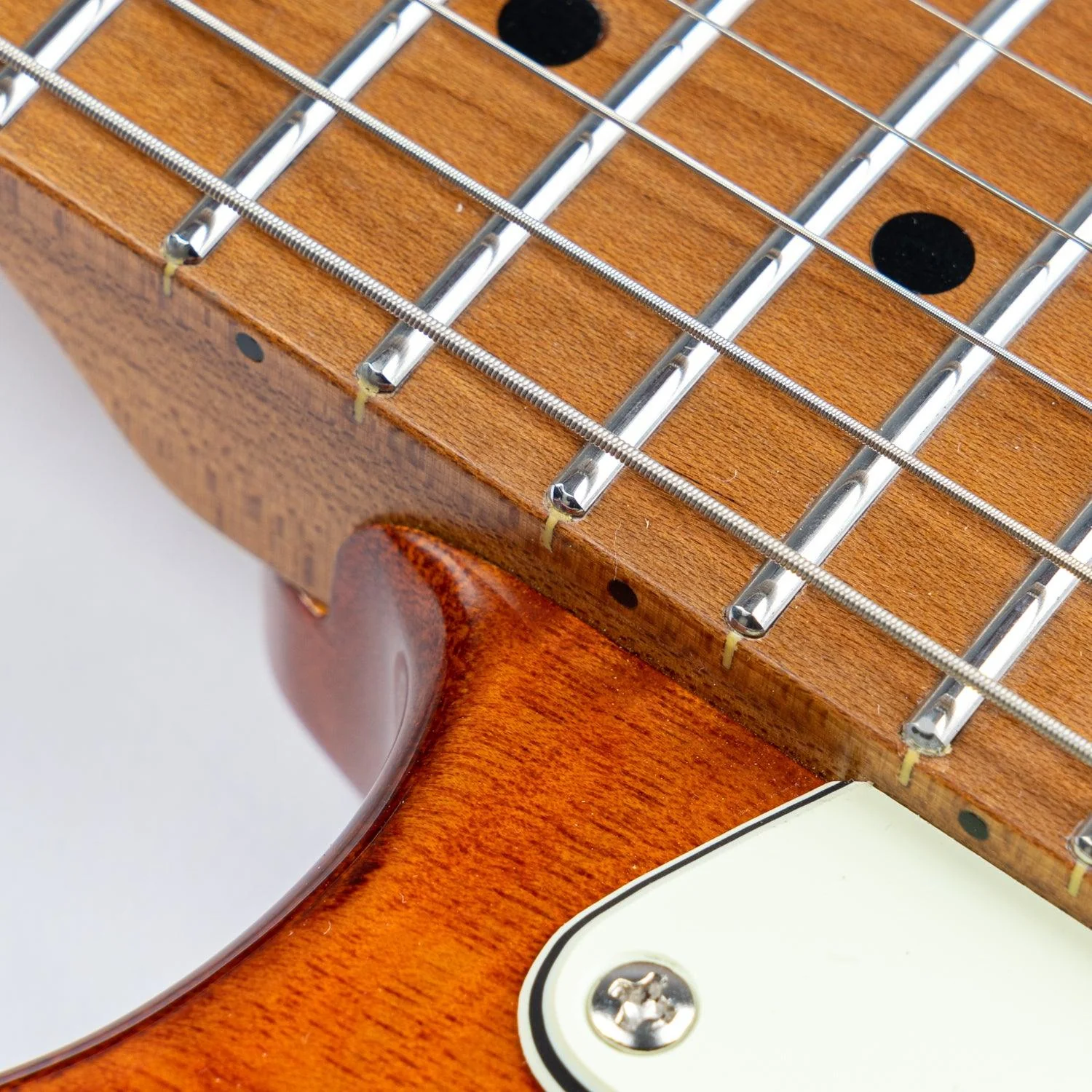 Eart Guitars, NK-C3N, Standard ALV HSS Pickups Modern Roasted Mahogany Electric Guitar, Amber Burst - Image 5