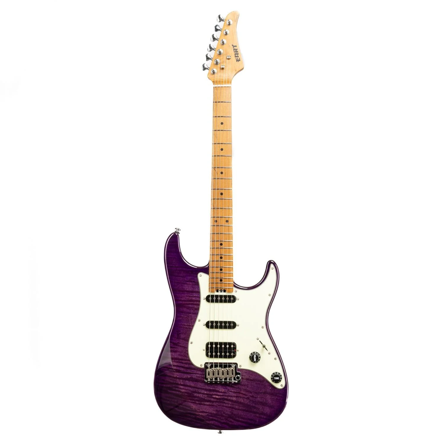 Eart Guitars, NK-C3N, Roasted Bookmatch Mahogany+Flame Maple Body Modern Electric Guitar, Purple