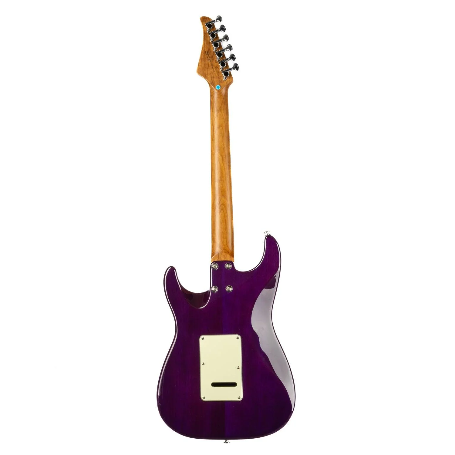Eart Guitars, NK-C3N, Roasted Bookmatch Mahogany+Flame Maple Body Modern Electric Guitar, Purple - Image 2