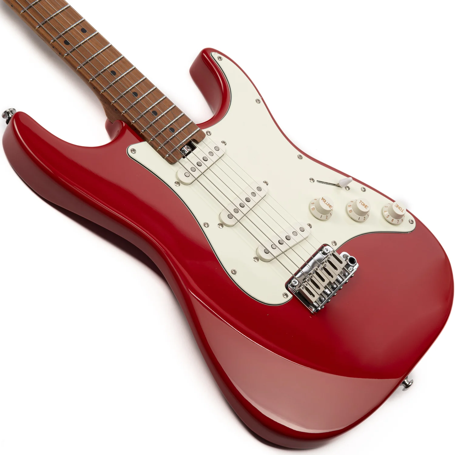 Eart Guitars, NK-VS60, 2-Point Synchronized Tremolo Bridge Alnico V Pickups Classic Electric Guitars, Red - Image 2