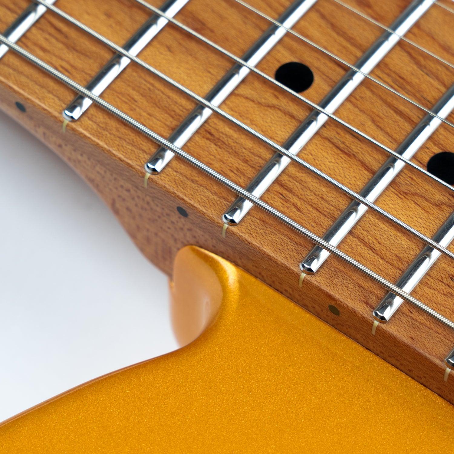 Eart Guitars, TL-380 Modern Tremolo Humbucker Pickups with Mini Switch Electric Guitars, Gold - Image 5