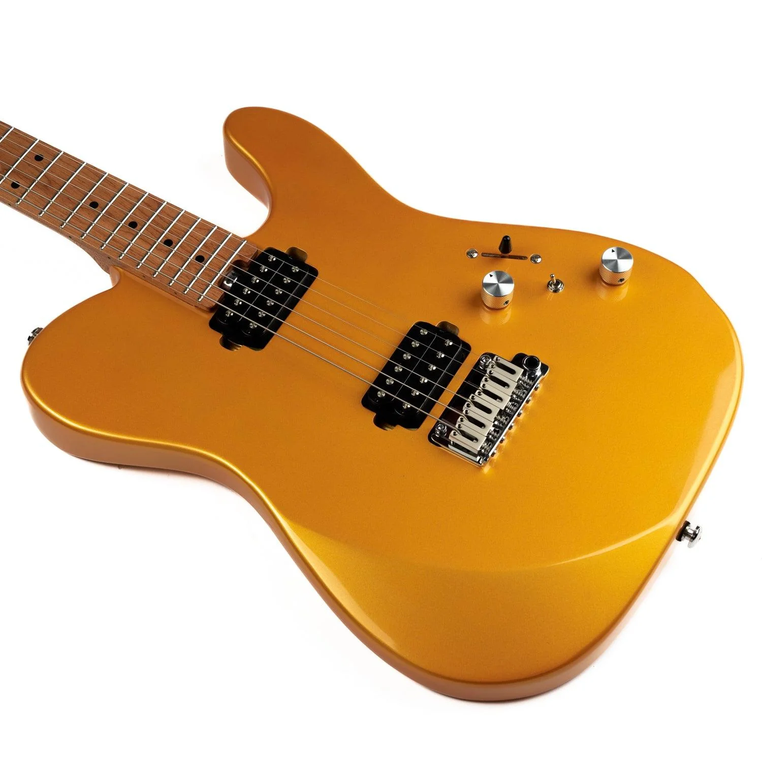 Eart Guitars, TL-380 Modern Tremolo Humbucker Pickups with Mini Switch Electric Guitars, Gold - Image 6