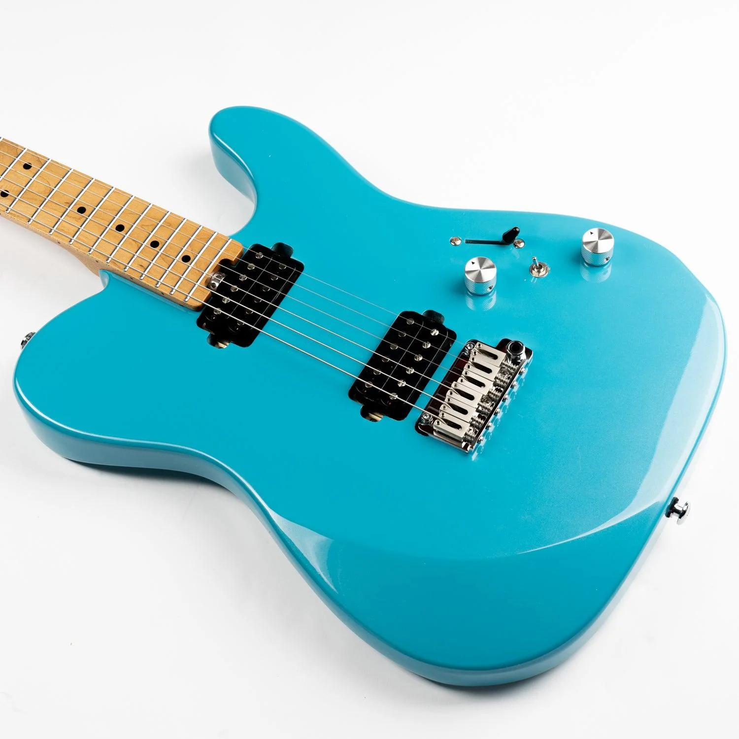 Eart Guitars, TL-380 Solid Body Modern Style Tremolo Humbucker Pickups Electric Guitars, Pearl Blue - Image 6